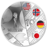 Moeda de 10 Euros Comemorativa do Campeonato do Mundo de Futebol Feminino França 2019 - verso