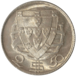 Moeda de 1933 de 2 escudos e 50 centavos em prata - verso
