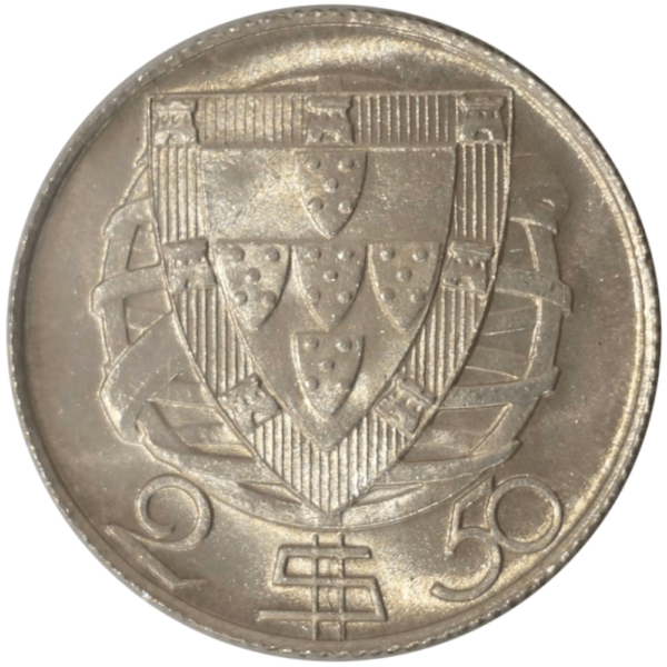 Moeda de 1933 de 2 escudos e 50 centavos em prata - verso