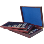 Tri-compartment case 20 square compartments for coins up to 48 mm