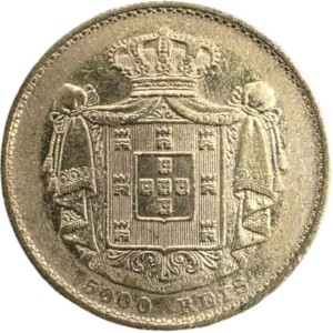 Moeda D. Luís I 5000 Réis 1886 Ouro